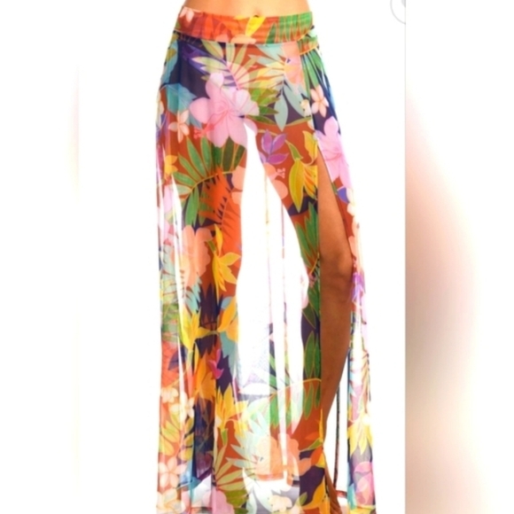 NWT Cover- up sheer multi floral tropical size xl - Picture 17 of 17